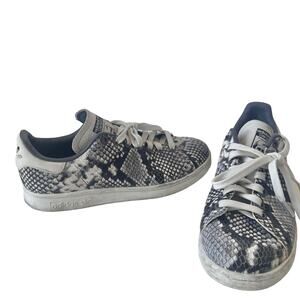 ADIDAS Orignals Stan Smith Snakeskin Lace Up Mens Sneakers Sz 5.5 Black White